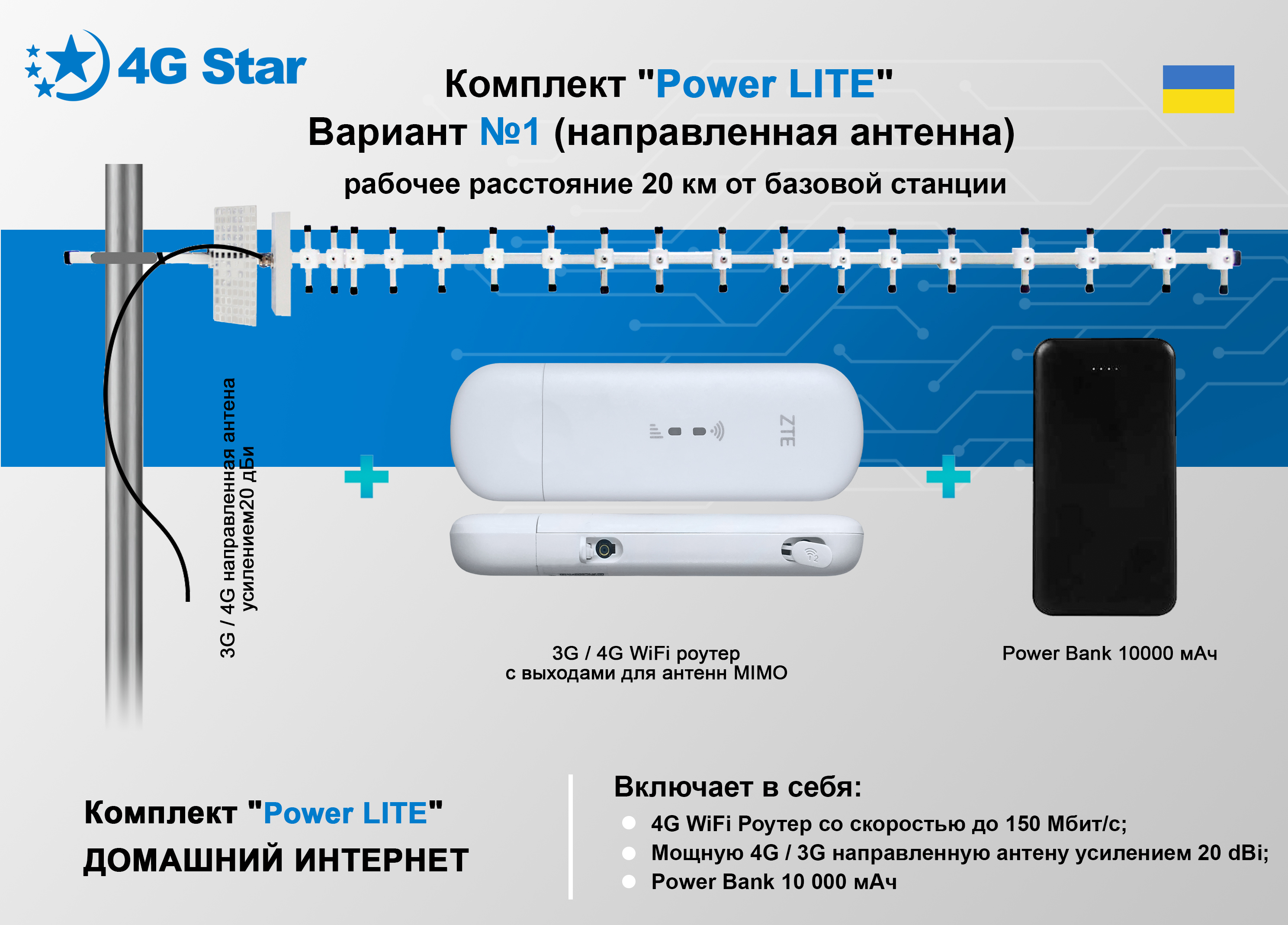 Комплект 4G Power Lite Вариант 1 Комплект 4G Power Lite Вариант 1 - комплектация