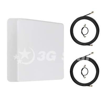 4G 3G панельная MIMO антенна Kroks KAA15 (усиление до 15 дБи, 2 мотка кабеля по 10 метров, 2 переходника)