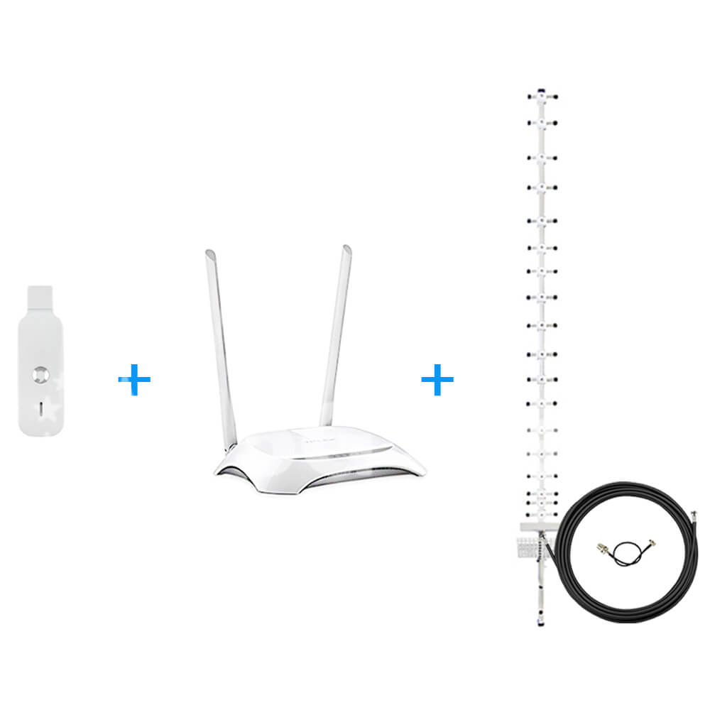 Готовый к работе комплект для Интернета “Домашний WiFi” (WiFi роутер + модем + антенна)-1