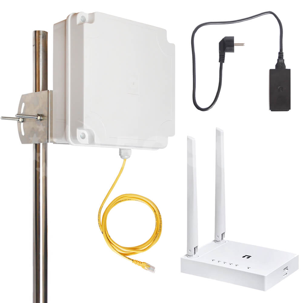 4G Интернет комплект "Power Box" с двумя роутерами и модемом (с раздачей Wi-Fi в доме и на улице, скорость до 150 Мбит/с)